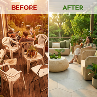 VerdeLoom Riviera Woven Lounge Set — Before & After
