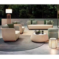 Woven Patio Lounge Set Built to Elevate Outdoor Living, All-Weather Wicker, Powder-Coated Aluminum, 5-Piece